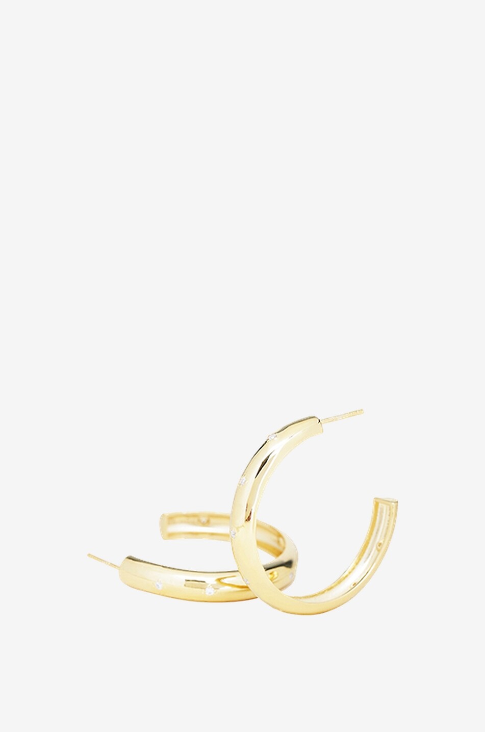 Veloce gold-tone hoop earrings with zircons - 35 mm