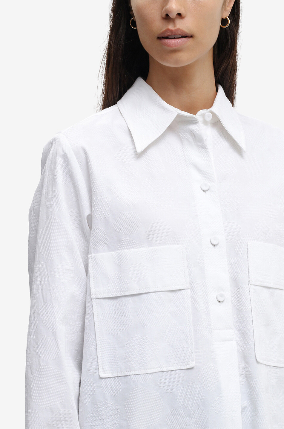 CHLOE Overisze-Hemd Renaissance Jacquard Damen WEISS 5