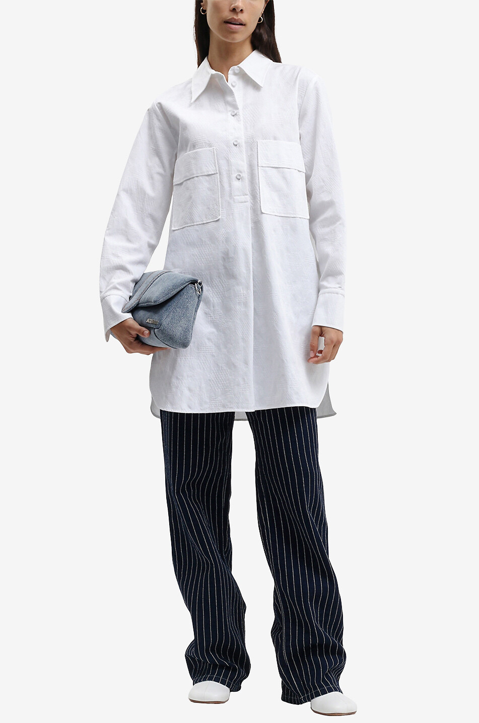 CHLOE Overisze-Hemd Renaissance Jacquard Damen WEISS 6