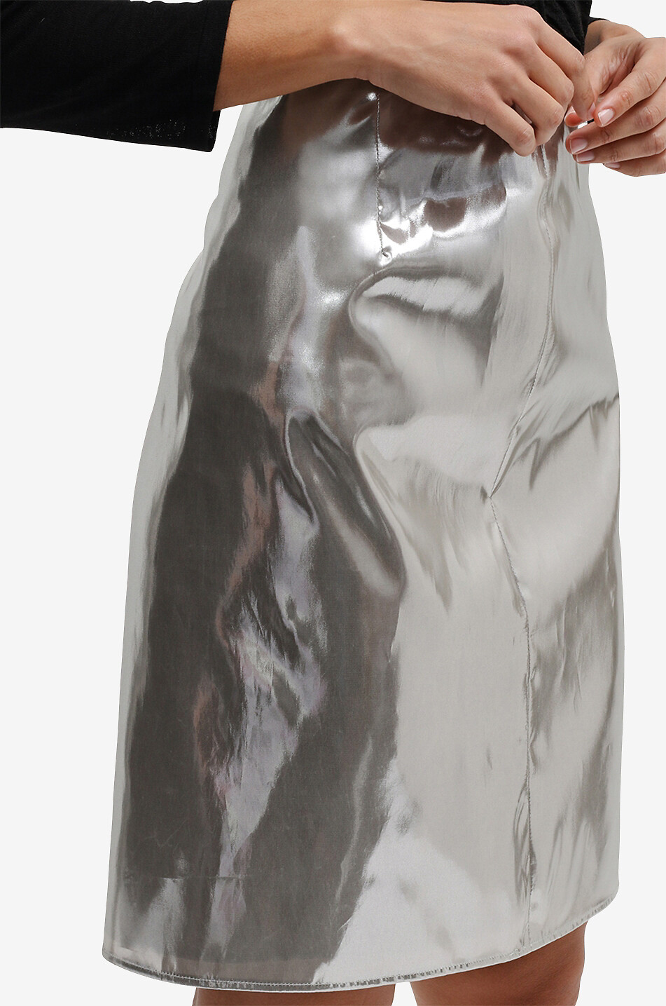 Metallic pencil skirt