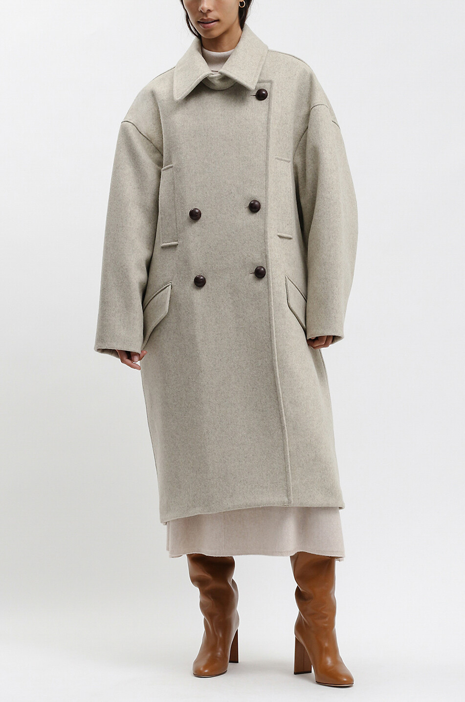 Oversize-Mantel aus Biowolle Fabiola