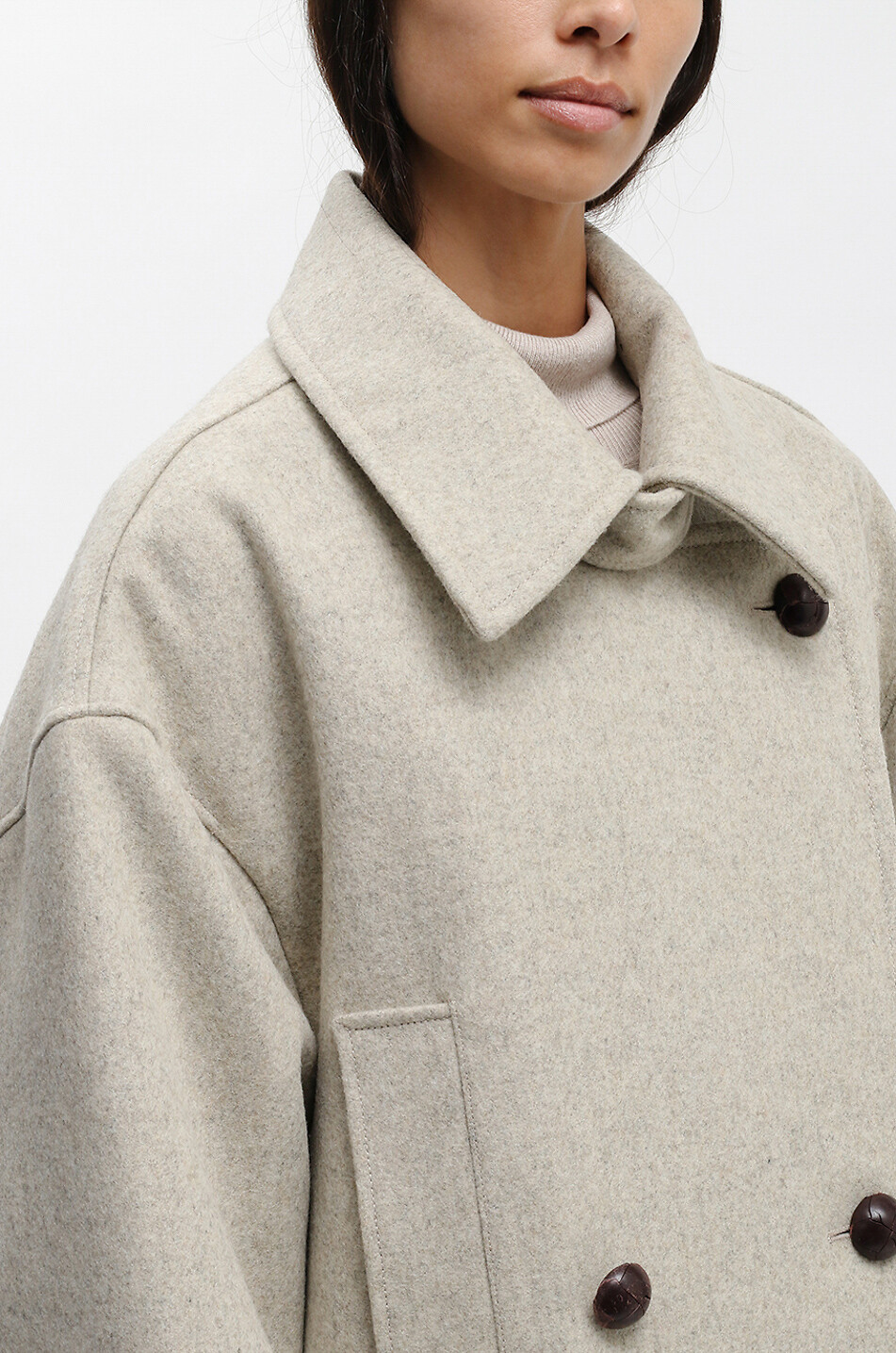 Oversize-Mantel aus Biowolle Fabiola