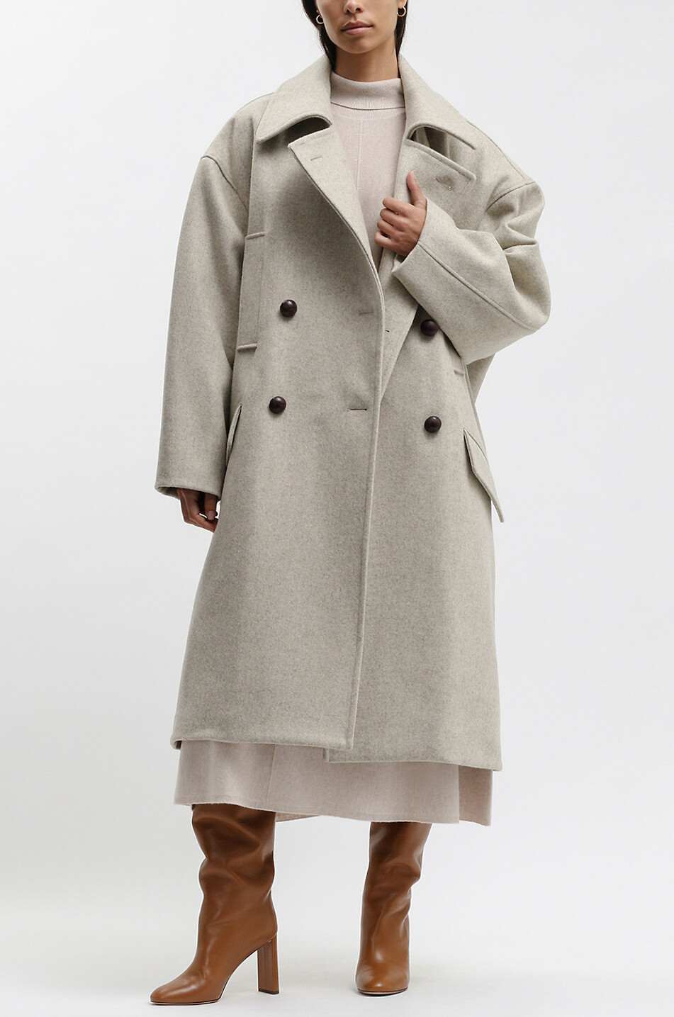 Oversize-Mantel aus Biowolle Fabiola