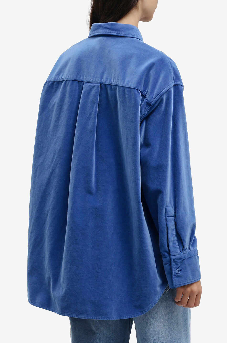 ASPESI Velvet oversized overshirt Women MEDIUM BLUE 4