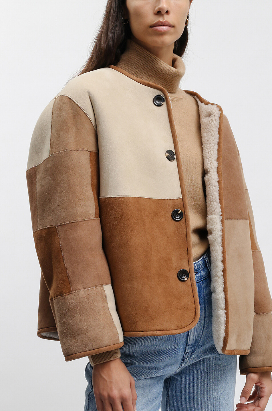 SOEUR Woori short patchwork reversible jacket Women BEIGE 7
