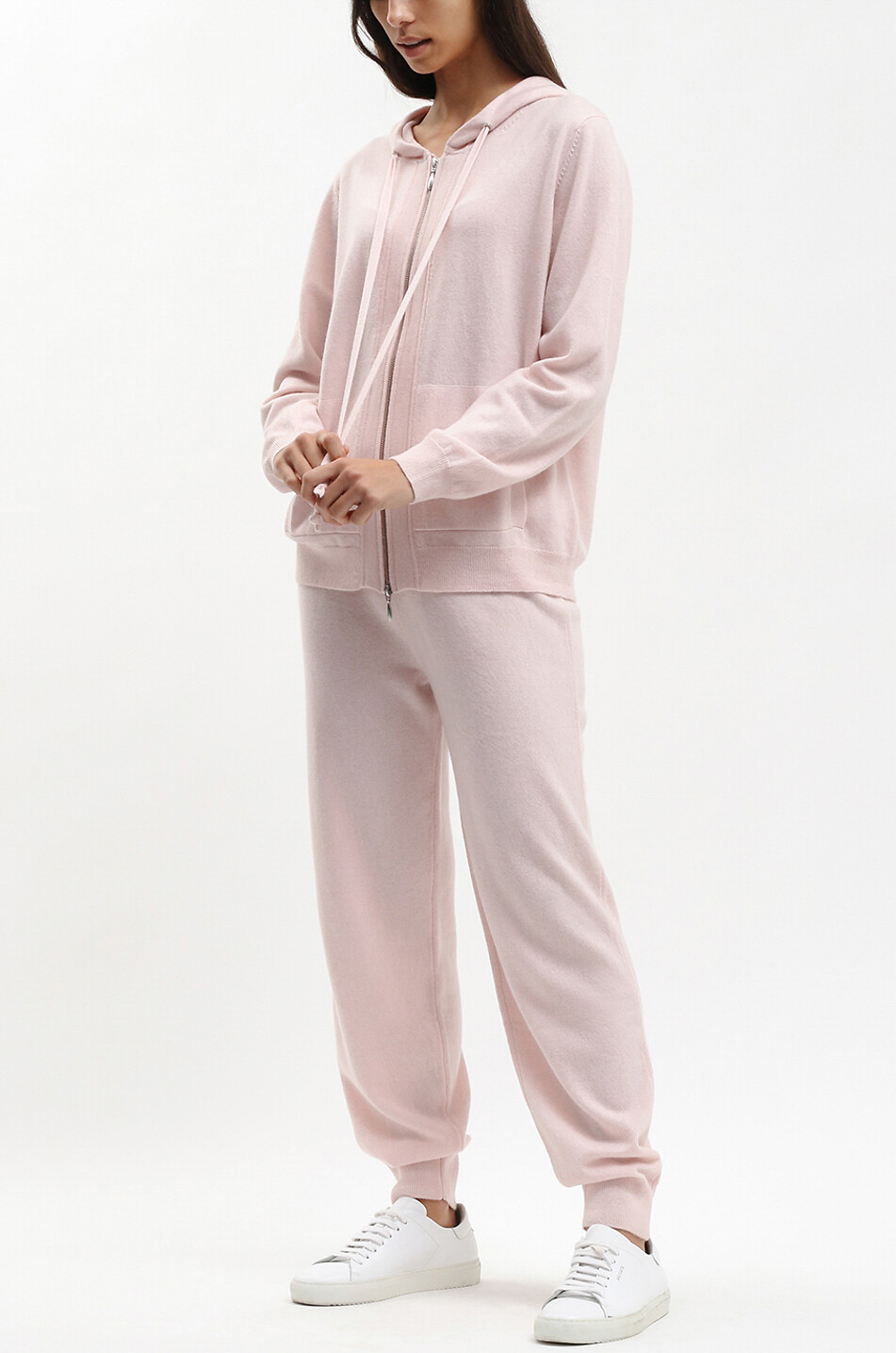 BONGÉNIE Cardigan zippé à capuche en cachemire Femme ROSE CLAIR 6