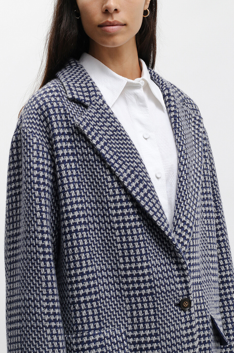 Oversize-Kaschmirmantel mit Motiv