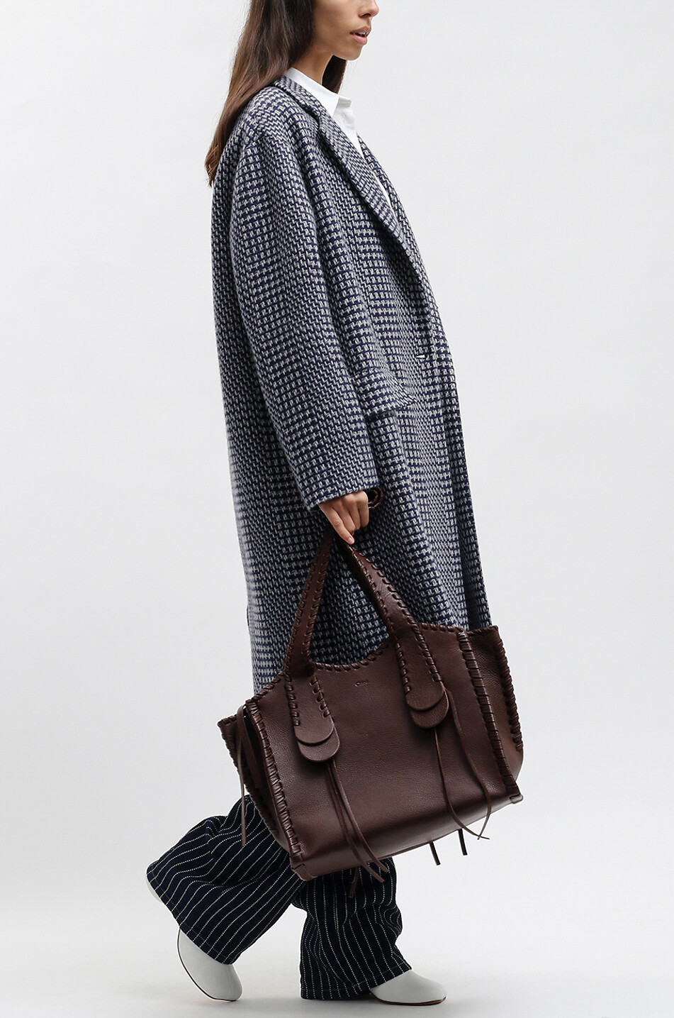 Oversize-Kaschmirmantel mit Motiv