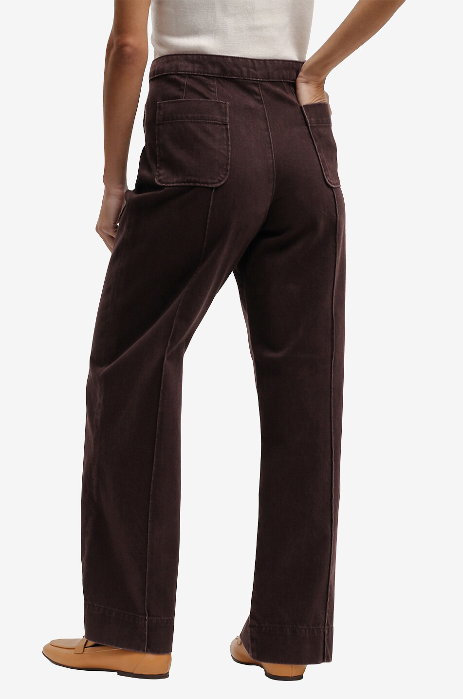 SOEUR Harry wide-leg twill trousers Women DARK PURPLE 4