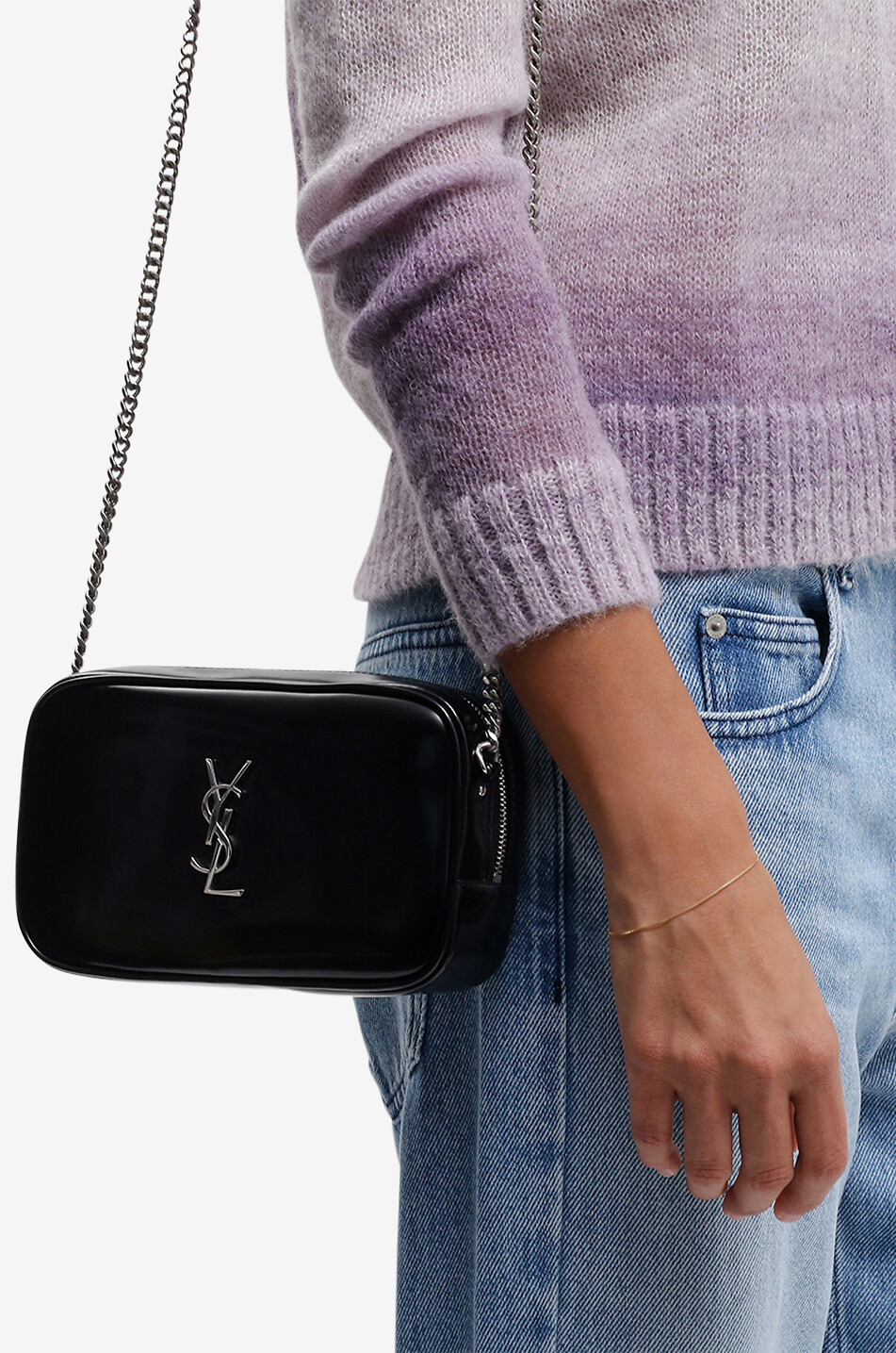 SAINT LAURENT PARIS Mini-Handtasche Lou Damen SCHWARZ 3