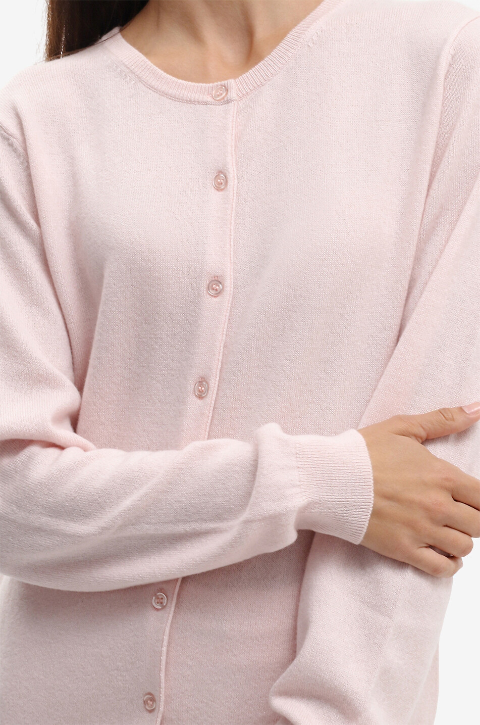 BONGENIE Feinstrick-Cardigan aus Kaschmir mit Rundhals Damen ROSA 5