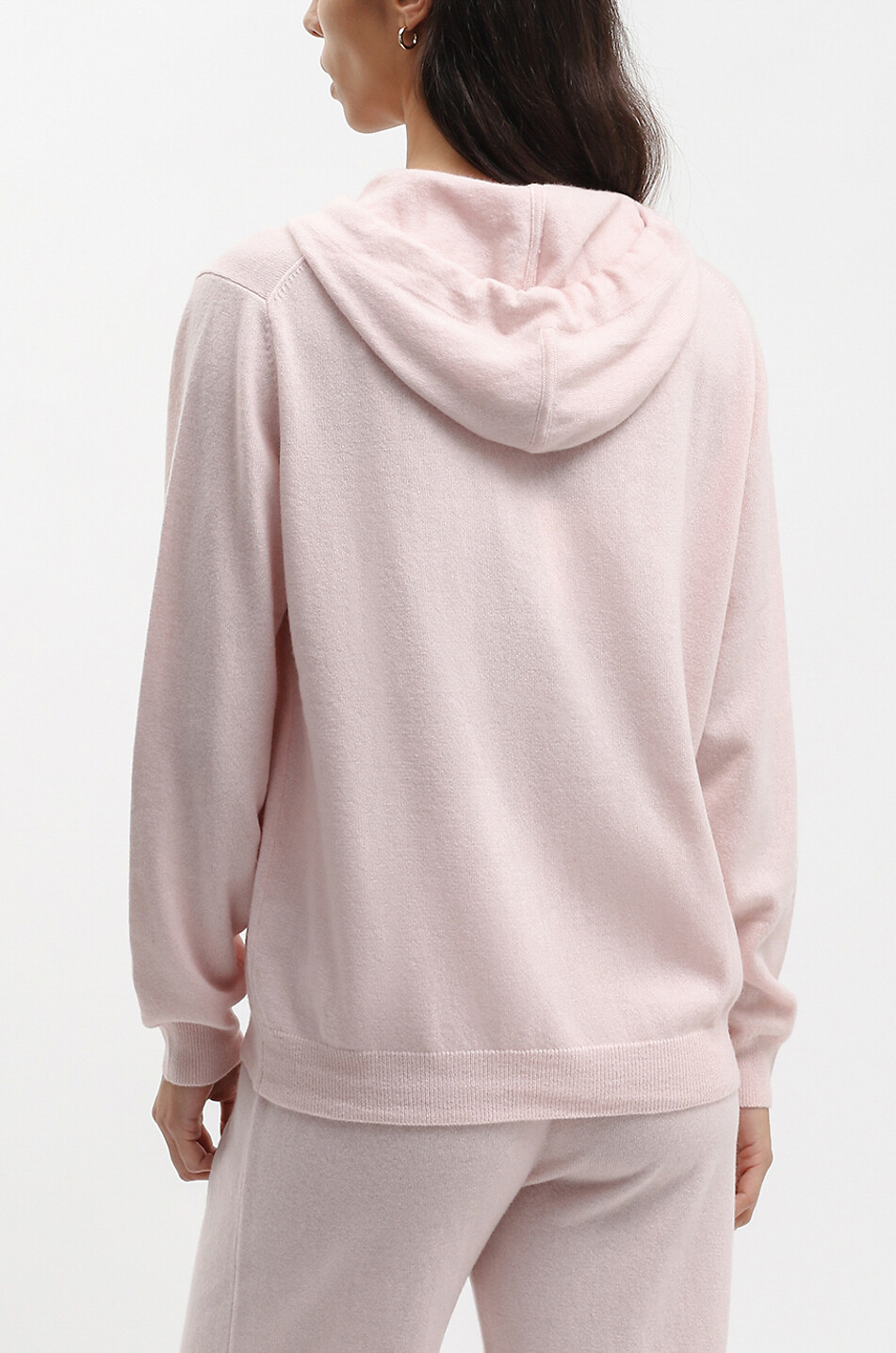 BONGÉNIE Cardigan zippé à capuche en cachemire Femme ROSE CLAIR 4
