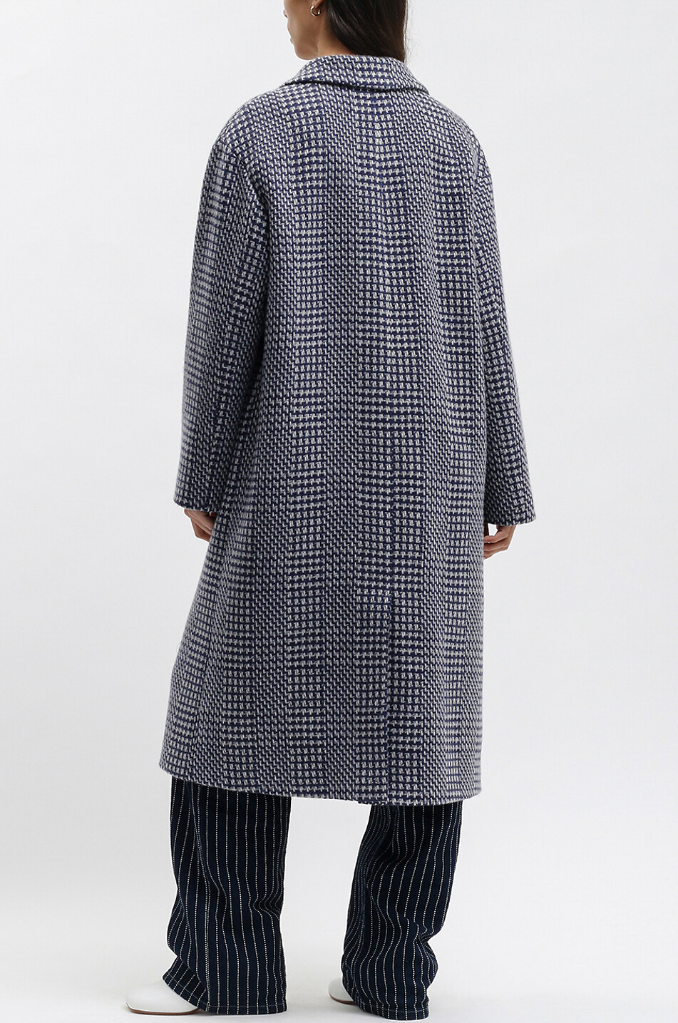 Oversize-Kaschmirmantel mit Motiv