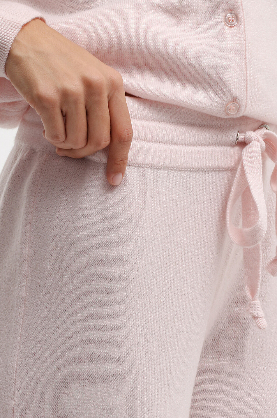 BONGENIE Pantalon de jogging en maille de cachemire Femme ROSE CLAIR 6