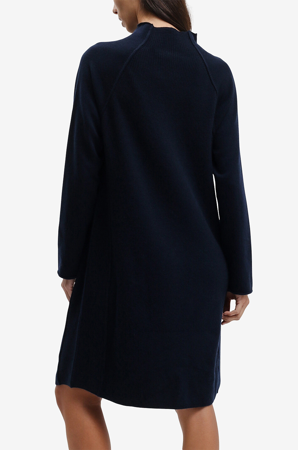 GRAN SASSO Short oversize cashmere knit dress with stand-up collar Women DARK BLUE 4