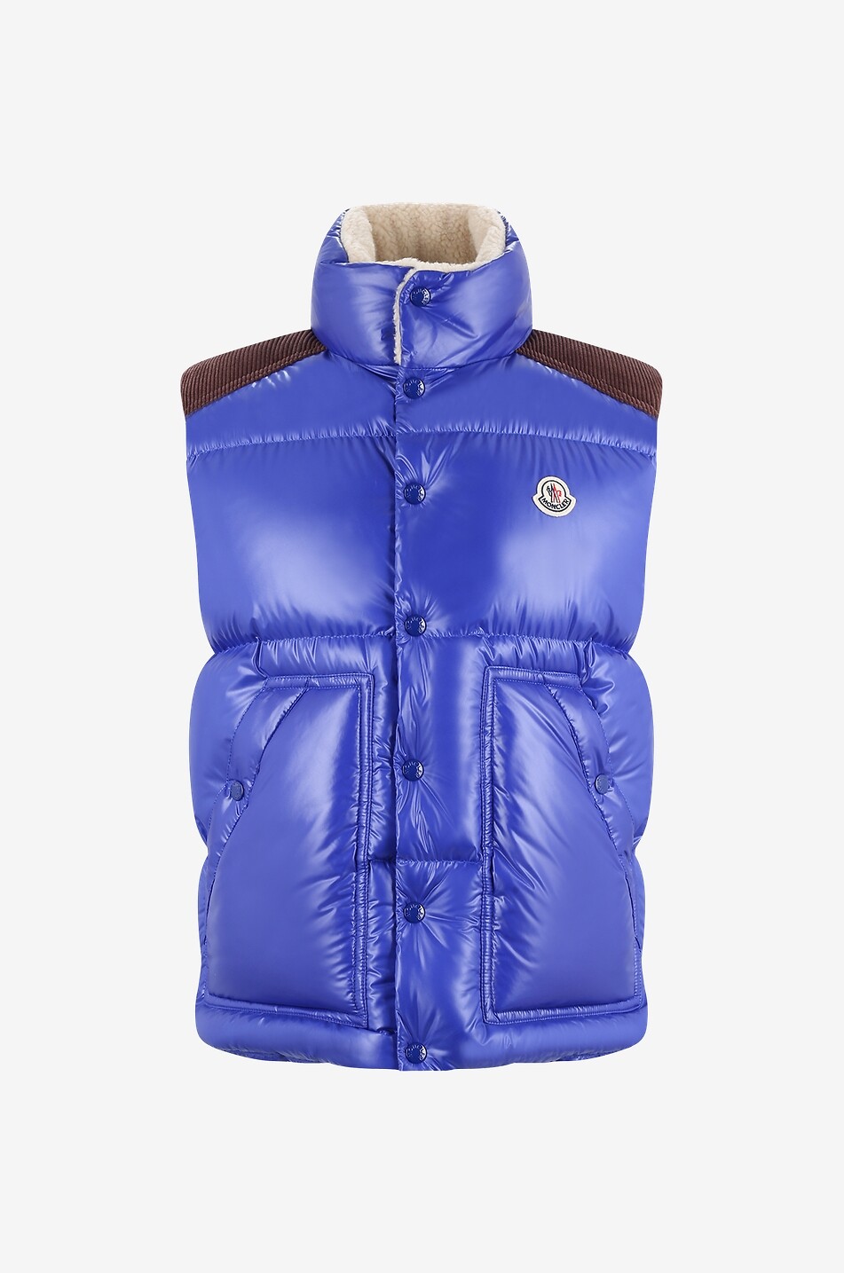 MONCLER Steppweste aus Nylon und Cord Ardeche Herren BLAU 1