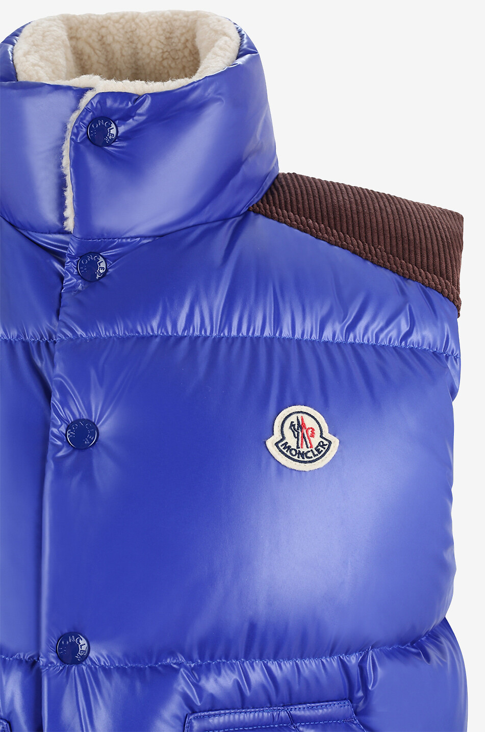 MONCLER Steppweste aus Nylon und Cord Ardeche Herren BLAU 3