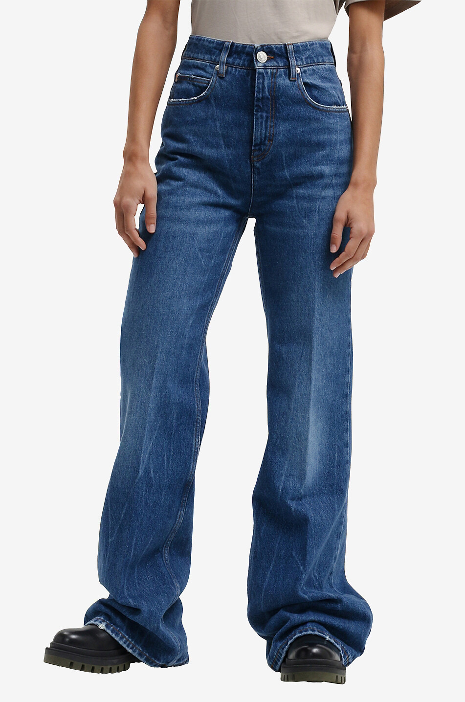 Ausgestellte Used-Look-Jeans Flare Fit