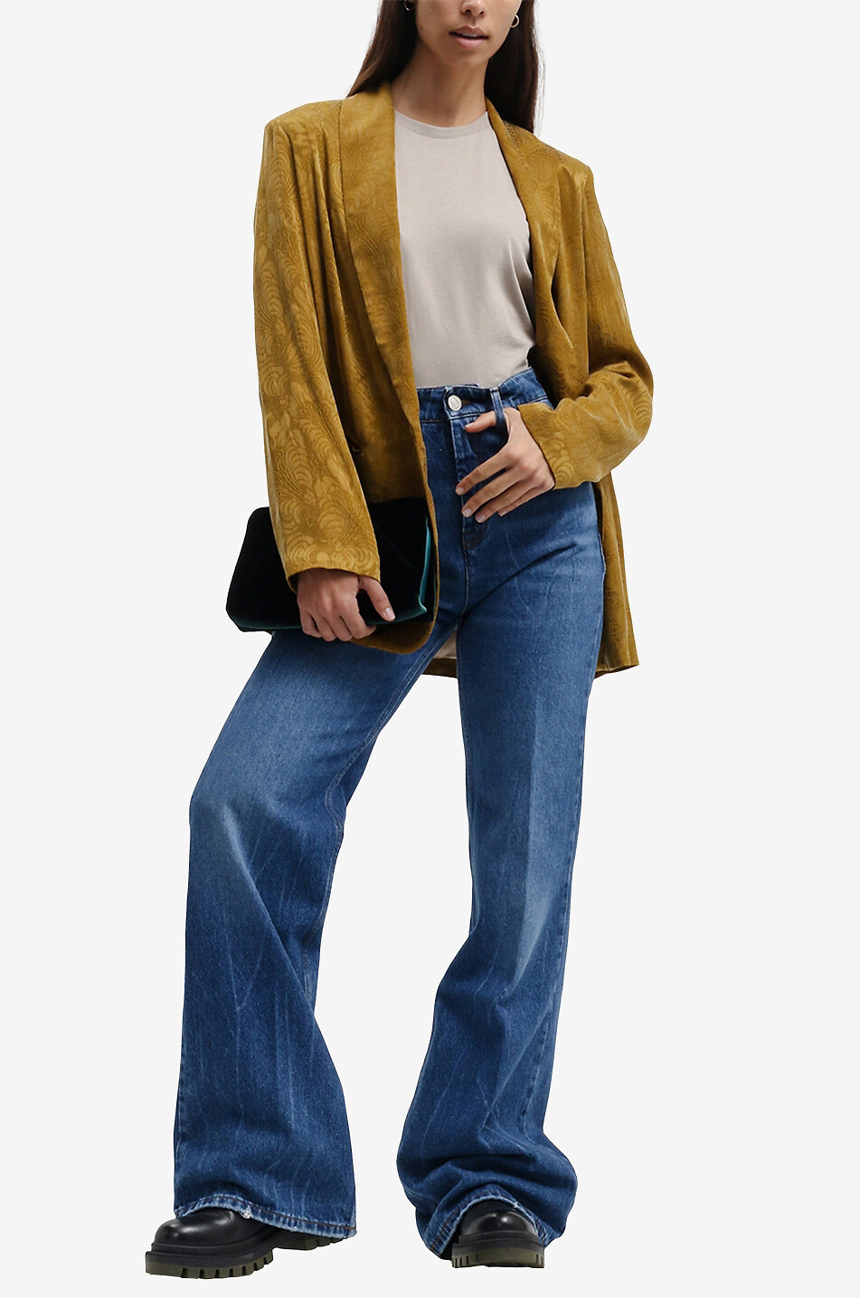 Ausgestellte Used-Look-Jeans Flare Fit