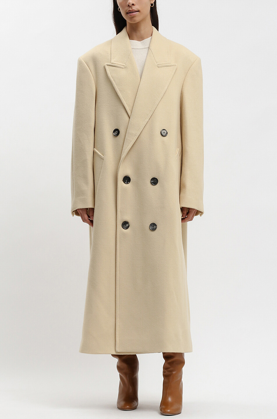 AMI Manteau oversize à boutonnage double Femme JAUNE CLAIR 6