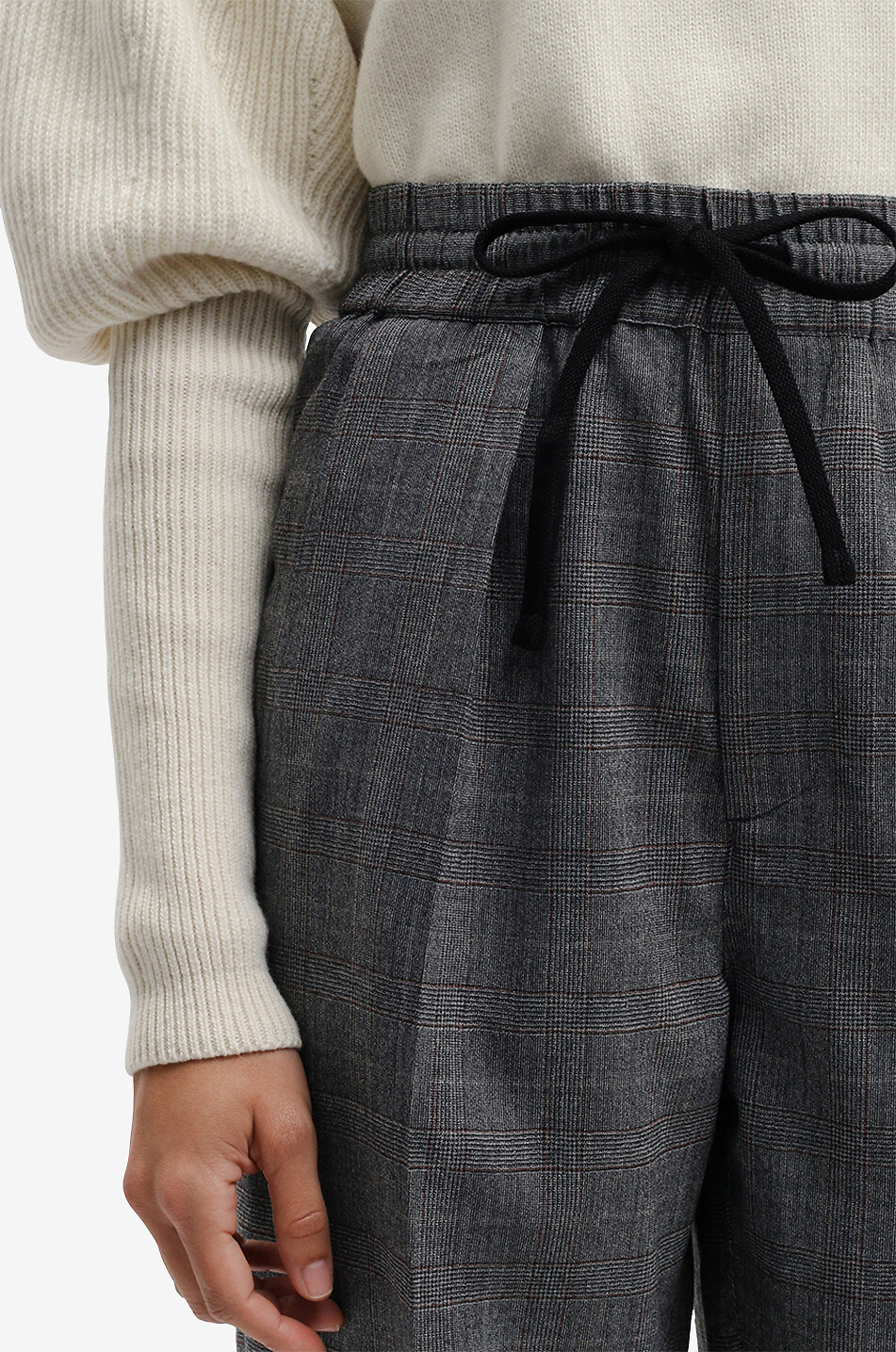 MARANT ETOILE Priska checked trousers with waistband tucks Women GREY 5