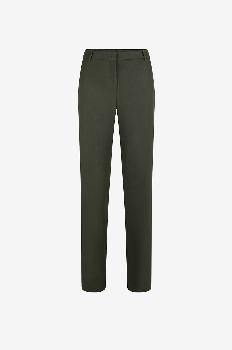 AKRIS PUNTO Mikko wool gabardine slim fit trousers Women DARK GREEN 1