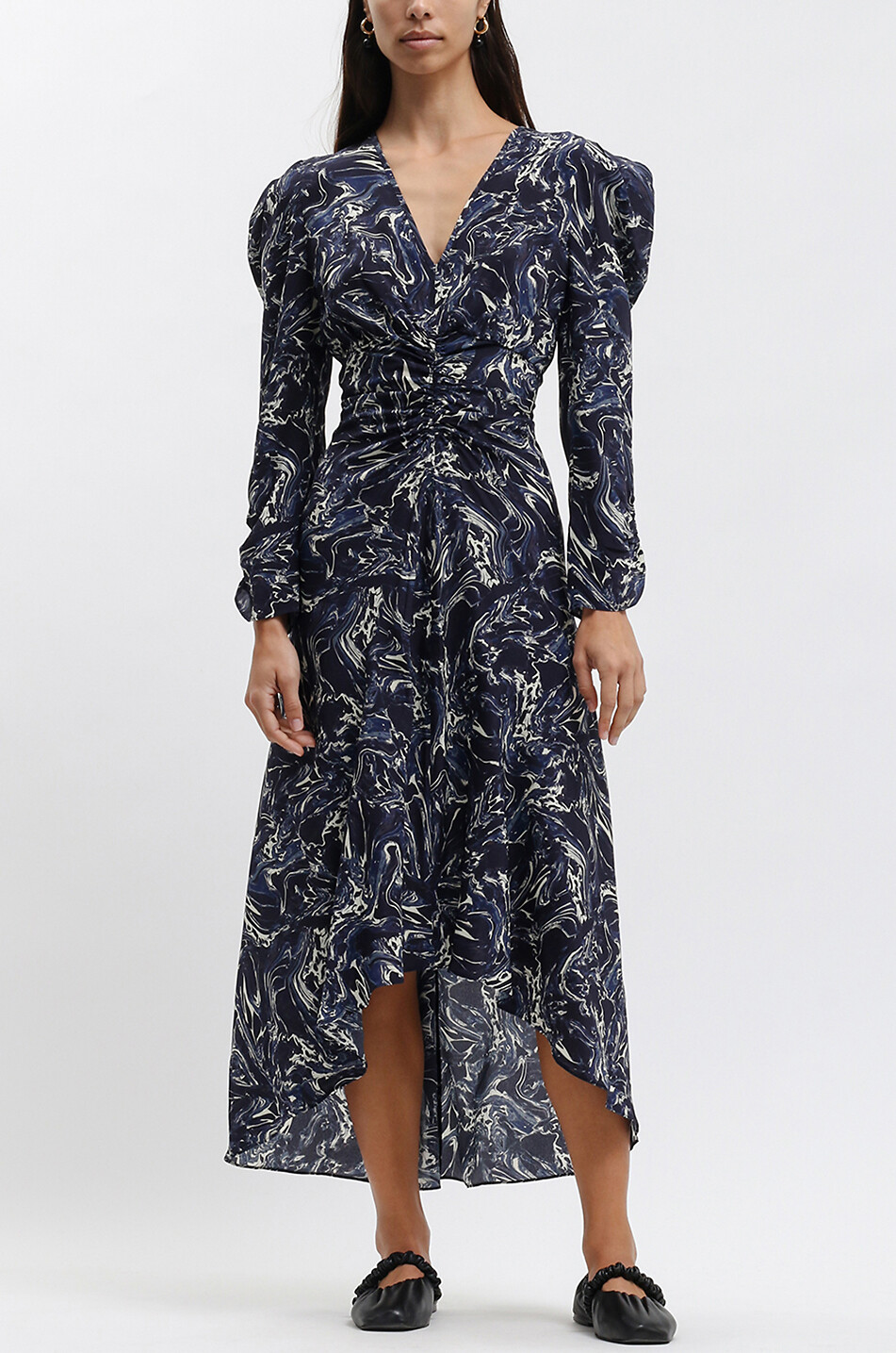 Robe midi asymétrique en soie Albini
