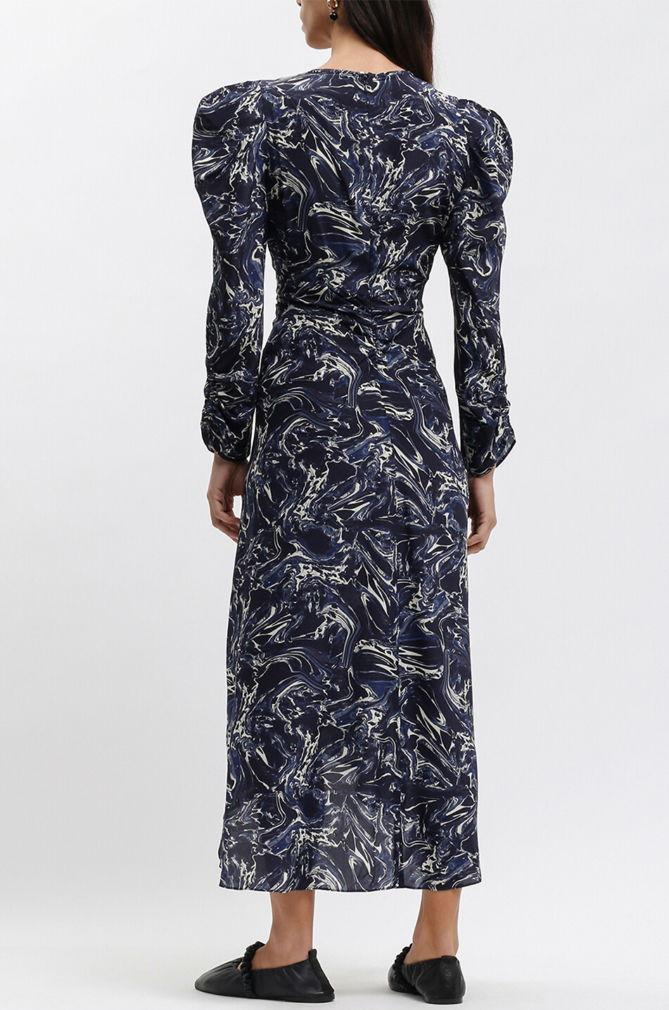 Robe midi asymétrique en soie Albini
