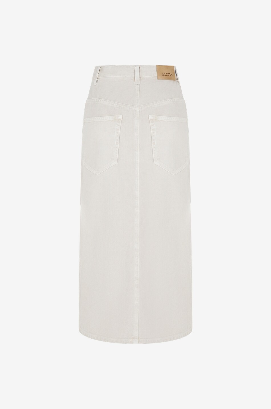 Jupe midi droite boutonnée en denim Vandy