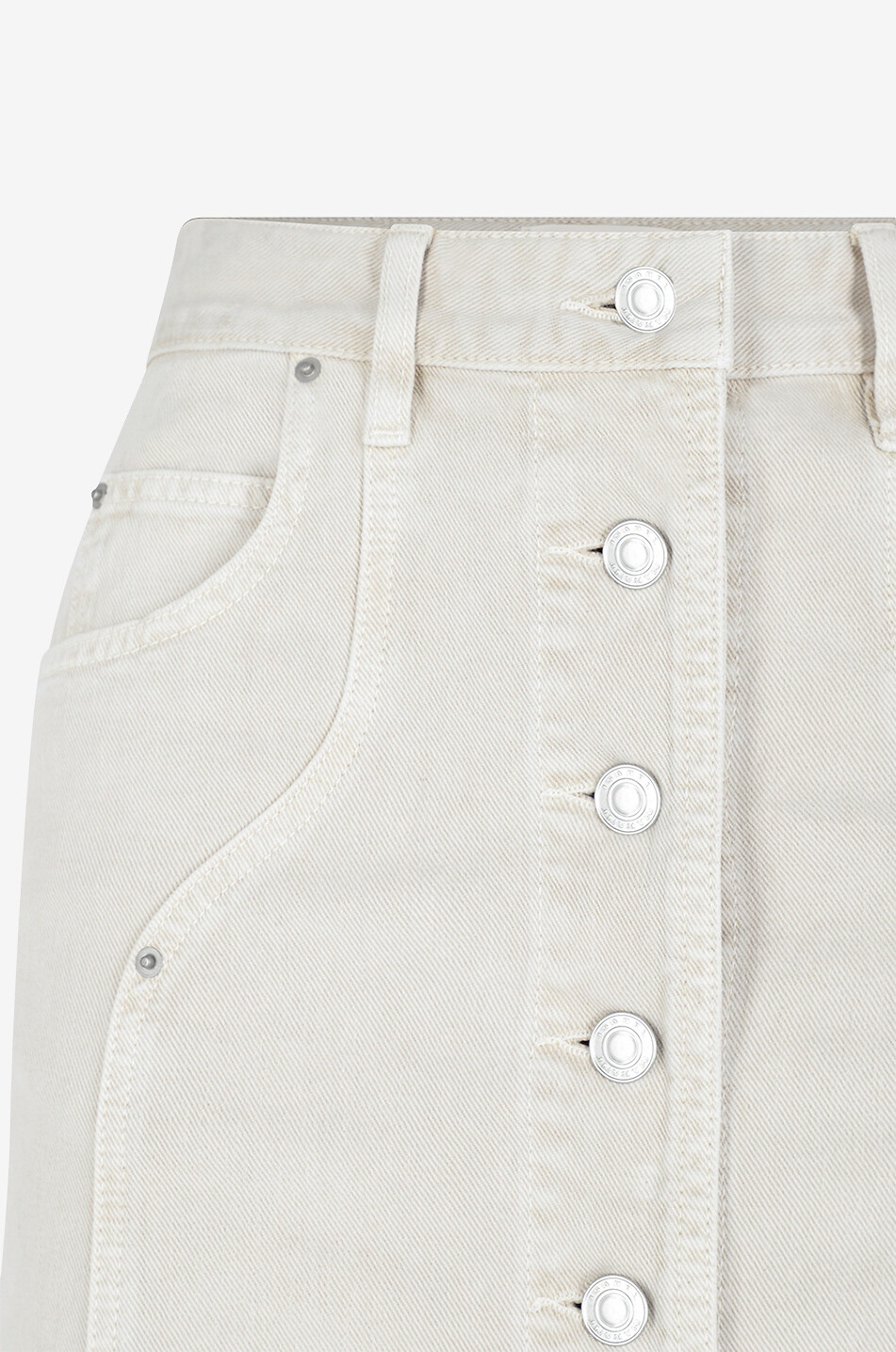 Jupe midi droite boutonnée en denim Vandy
