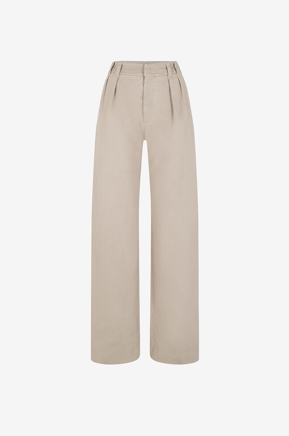 Bundfaltenhose mit hoher Taille und weitem Bein aus Denim Monile