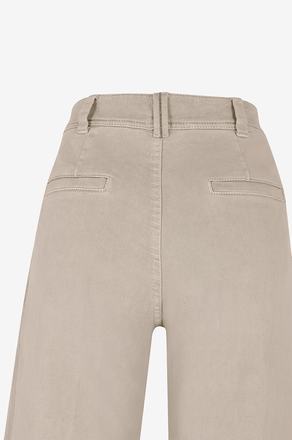 BRUNELLO CUCINELLI Bundfaltenhose mit hoher Taille und weitem Bein aus Denim Monile Damen Hellbeige 3