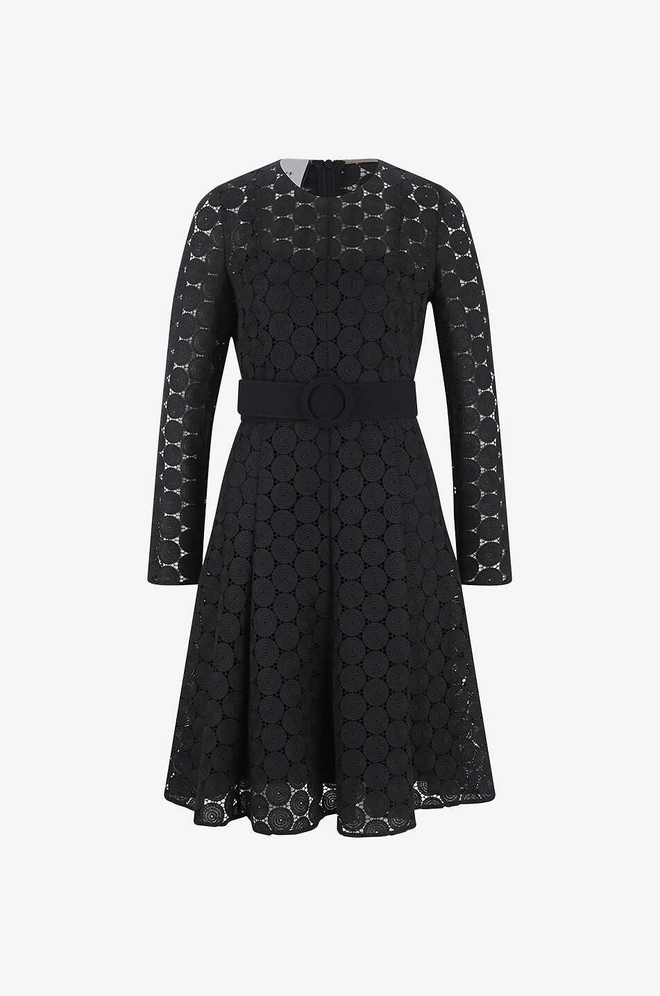 Ausgestelltes kurzes Kleid aus Tupfen-Häkelspitze