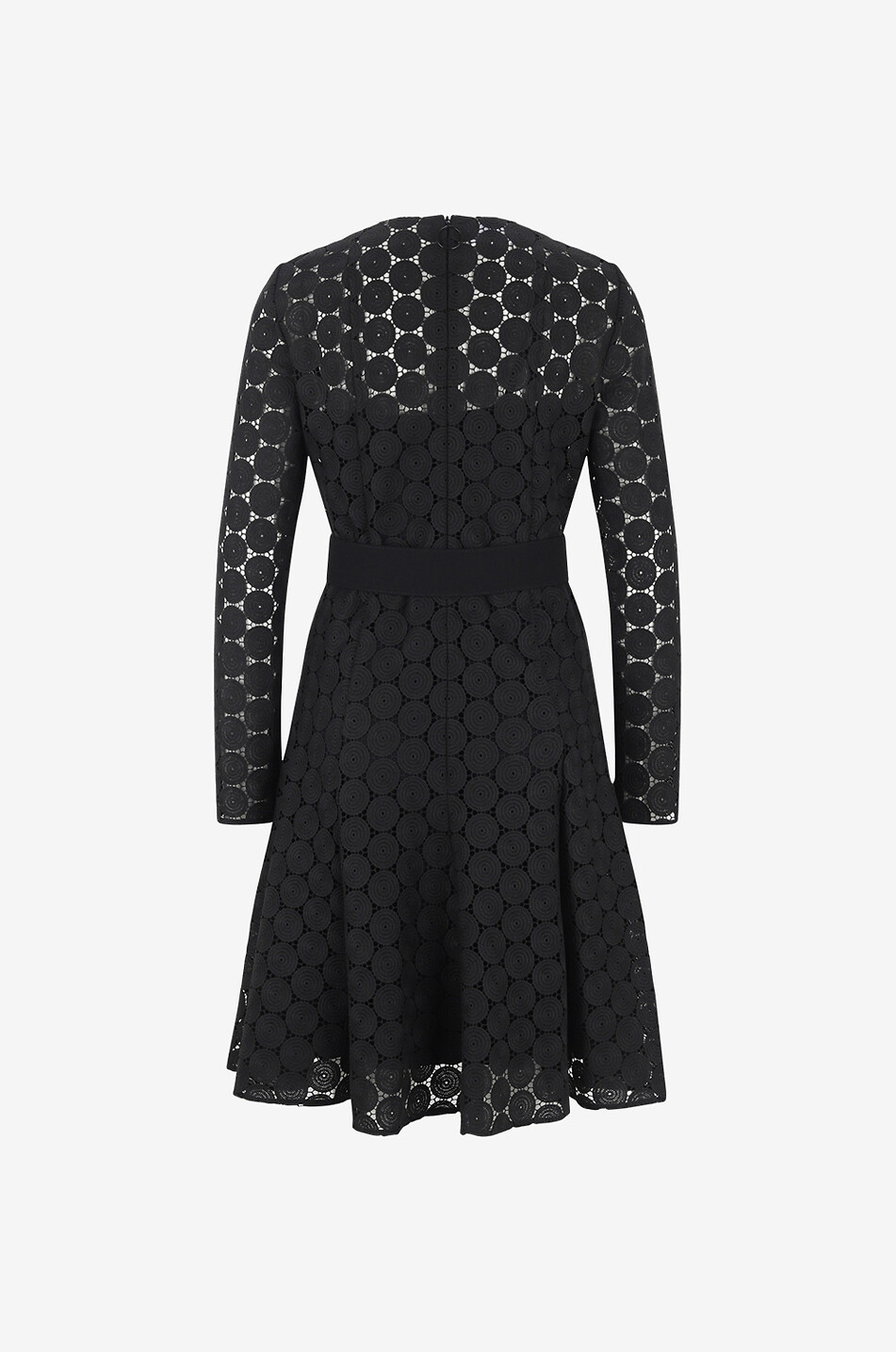 Ausgestelltes kurzes Kleid aus Tupfen-Häkelspitze