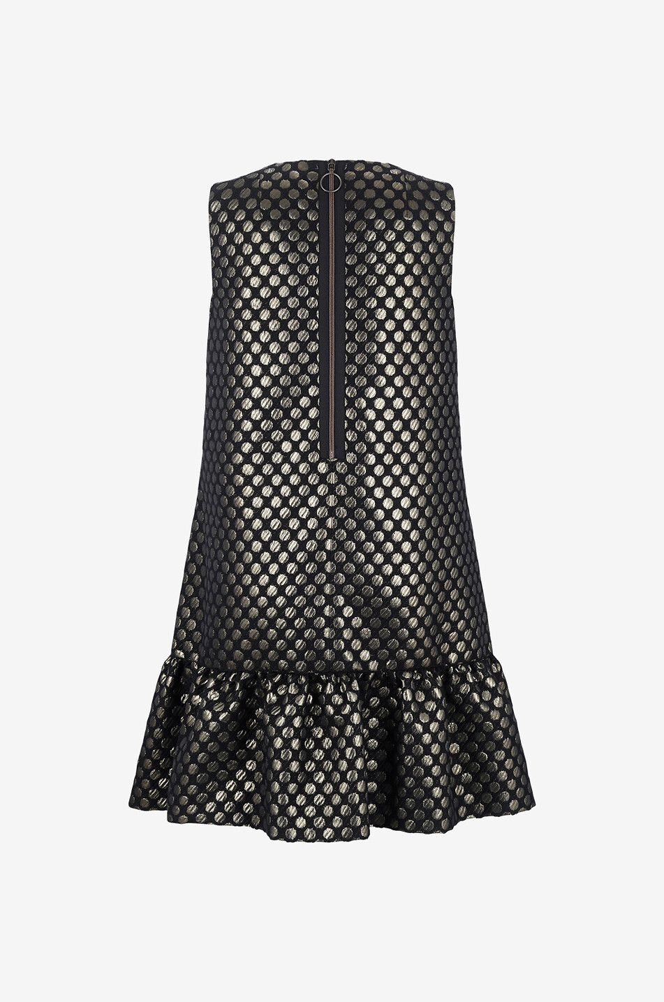 AKRIS PUNTO Robe courte sans manches en jacquard à pois dorés Femme DORE 2