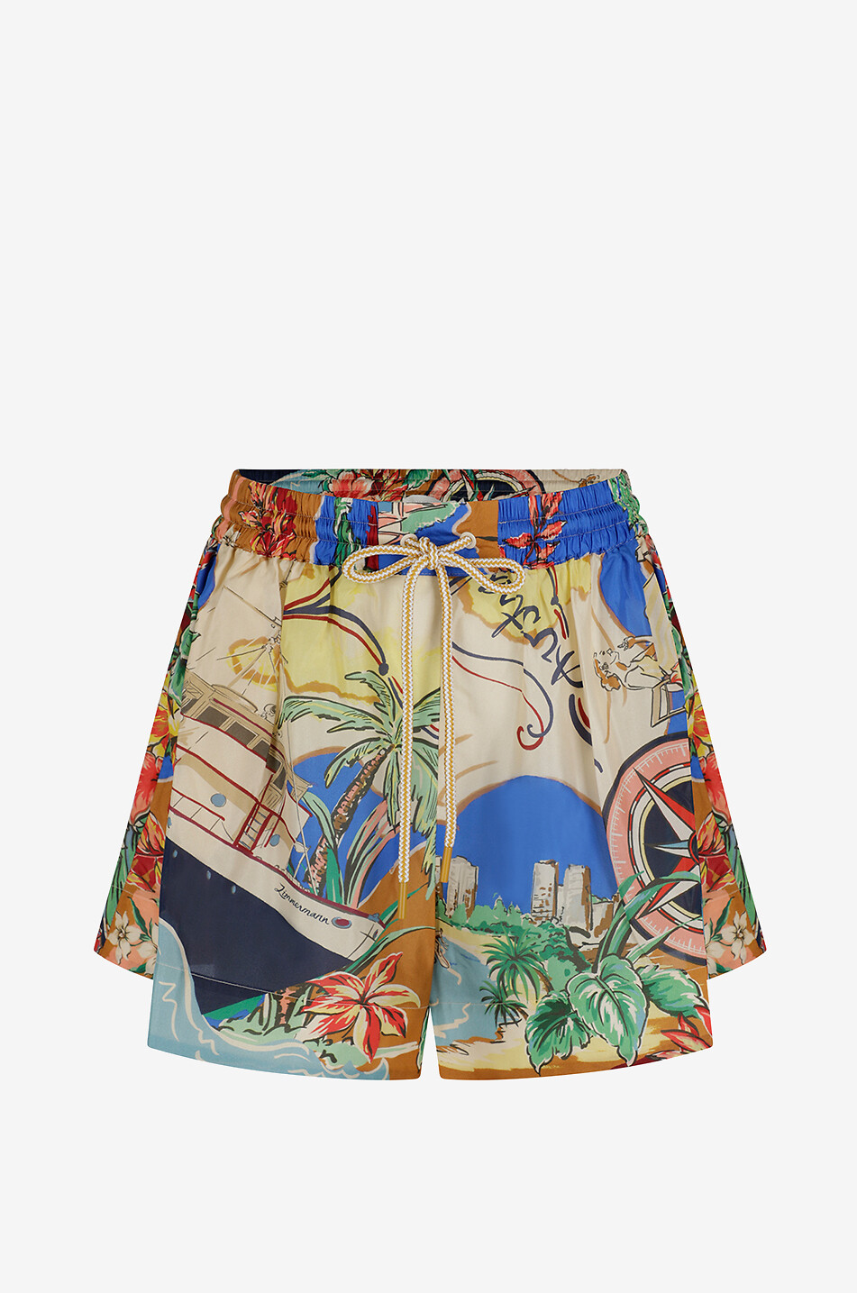 ZIMMERMANN Alight Draw Waist printed silk shorts Women MULTI COLOURED 6 1