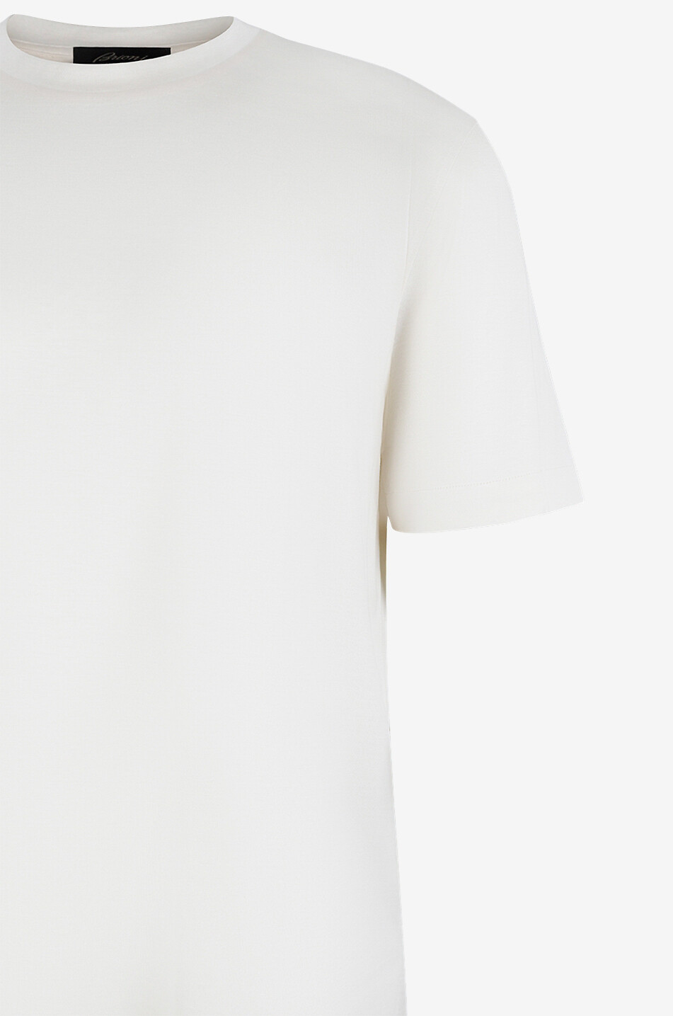 BRIONI Kurzarm-T-Shirt aus Seide und Baumwolle Herren CREMEFARBEN 3