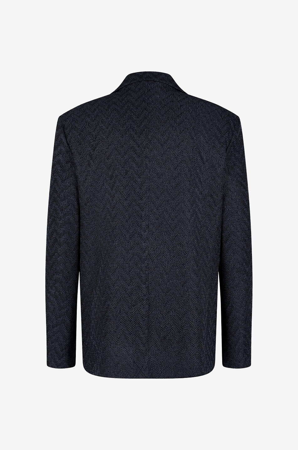 Baumwoll-Jacquard-Strick-Blazer mit Fischgrätenmotiv