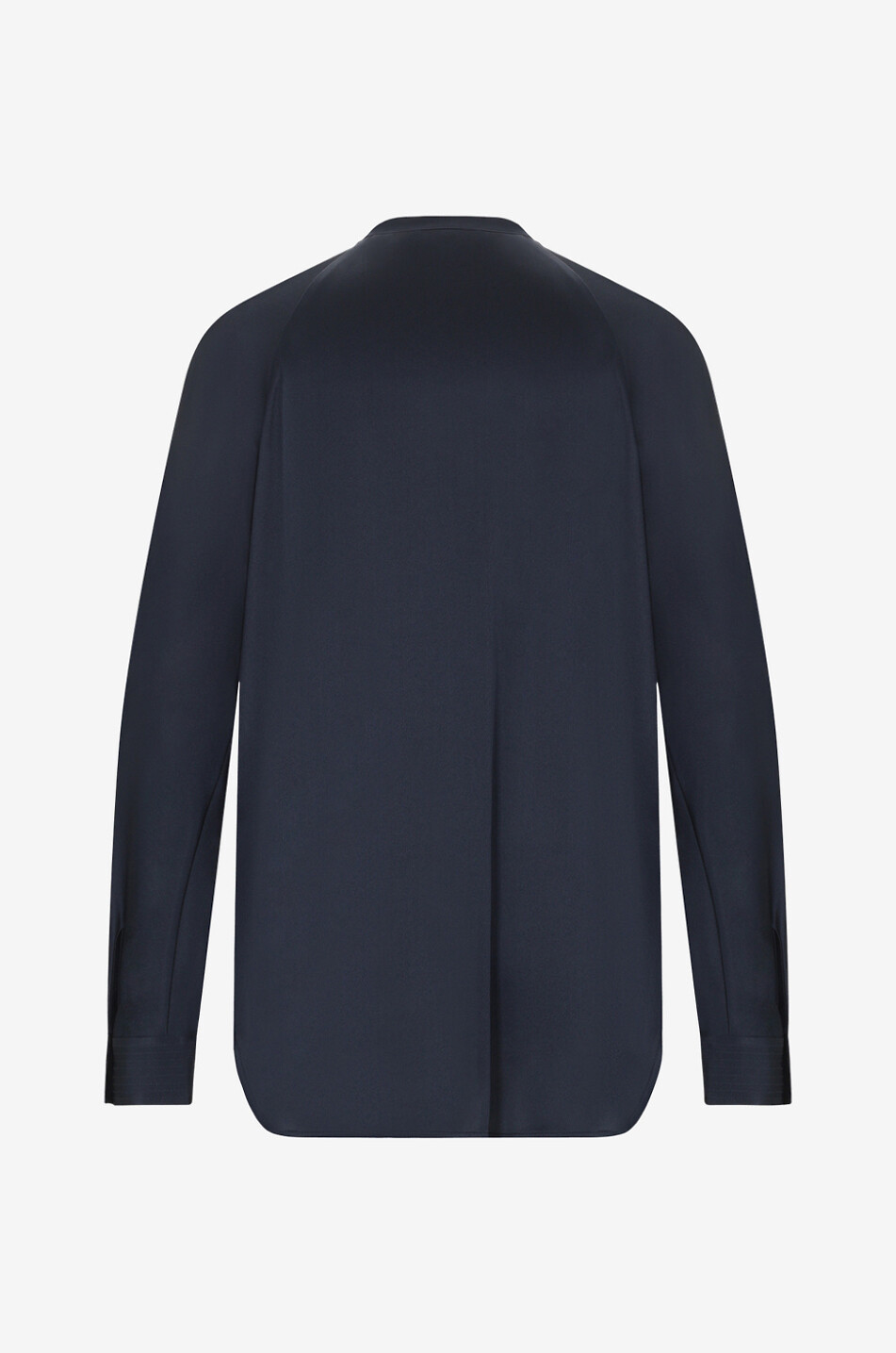 VINCE Silk satin long-sleeved blouse Women MEDIUM BLUE 2