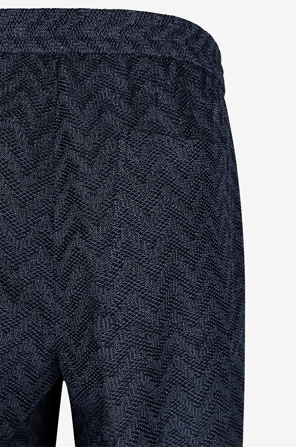 Herringbone patterned jacquard knit straight-leg trousers
