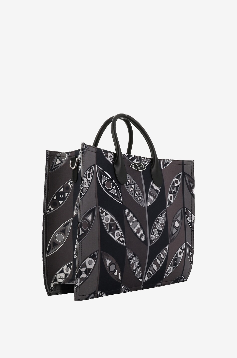 PUCCI Piazzetta printed fabric tote bag Women DARK GREY 2