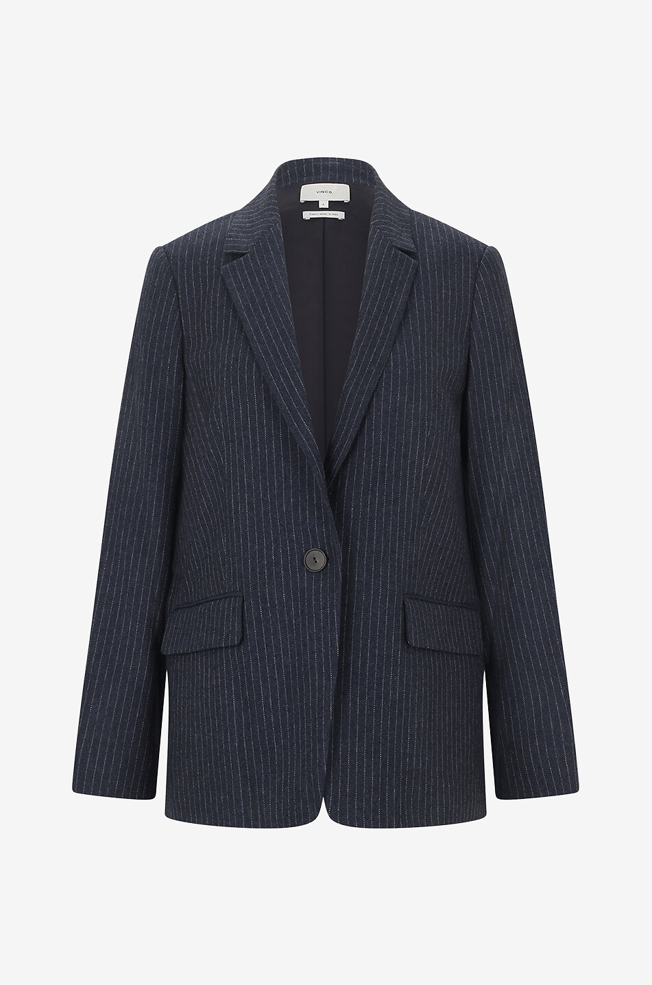 Blazer milleraie en laine mélangée oversize