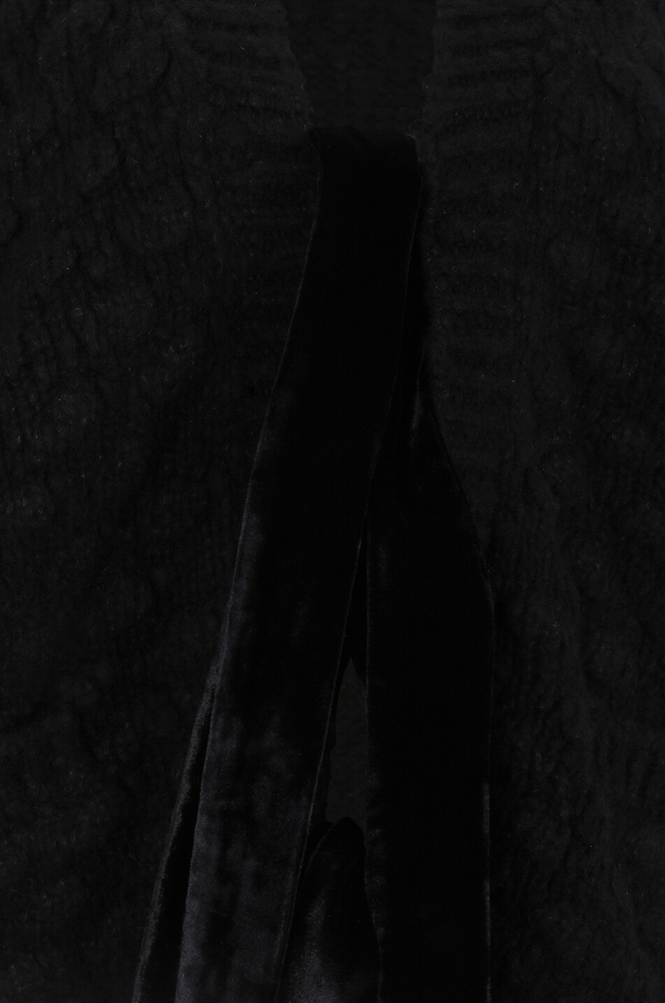 Cardigan long à noeuds en velours Teresa