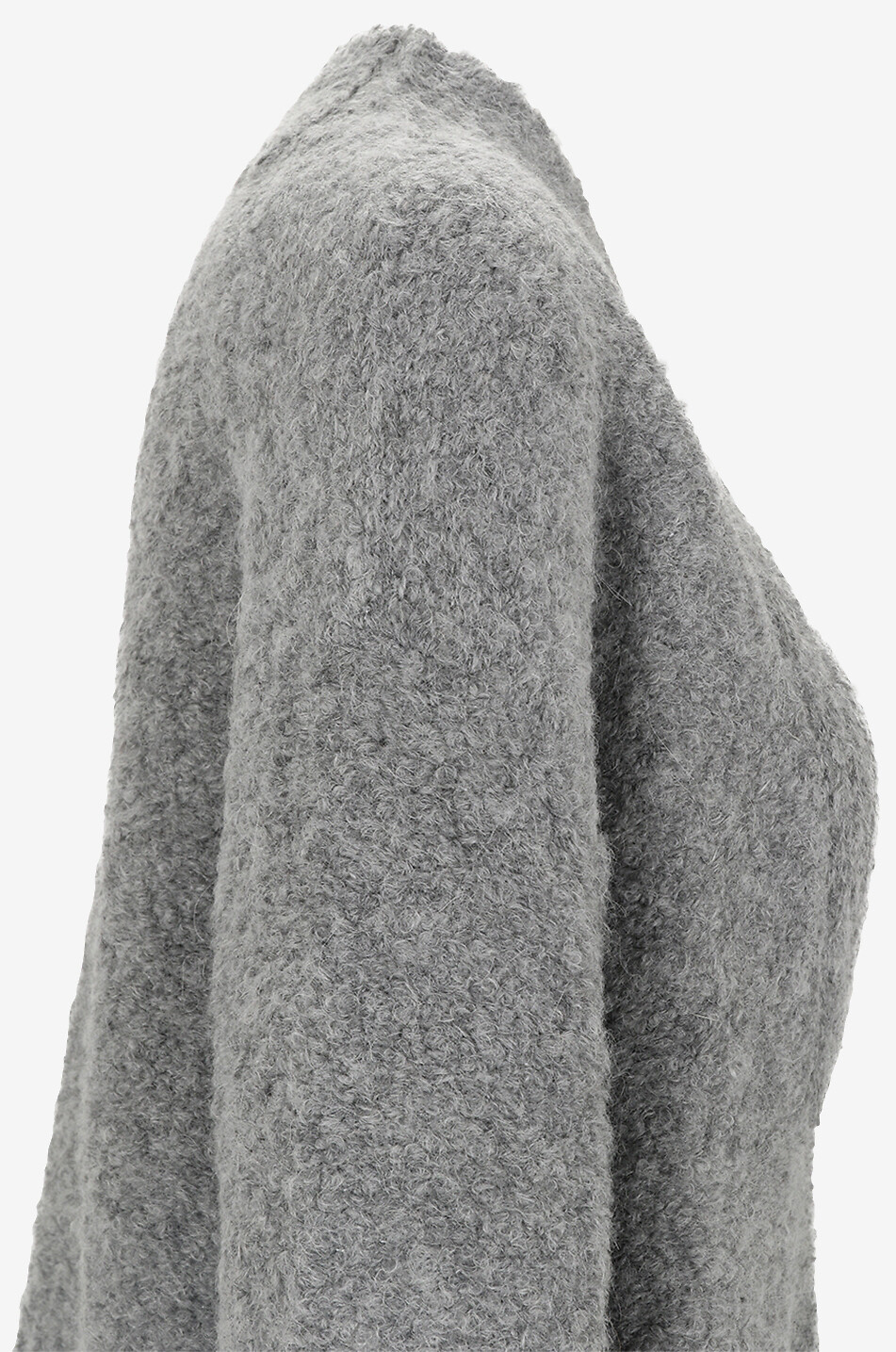 Crimped Shawl fluffy V-neck jumper