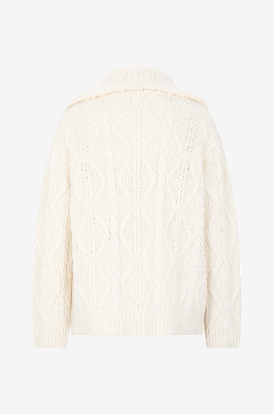 VINCE Half-zip cable-knit oversize jumper Women EGGSHELL 2
