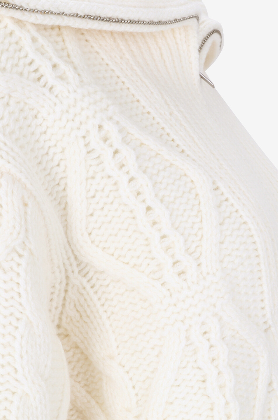 VINCE Half-zip cable-knit oversize jumper Women EGGSHELL 3