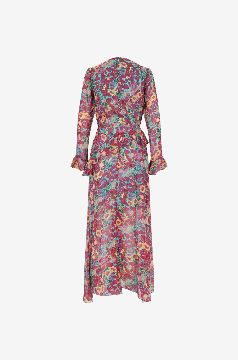 Jolene Prairie Sky long asymmetric silk dress