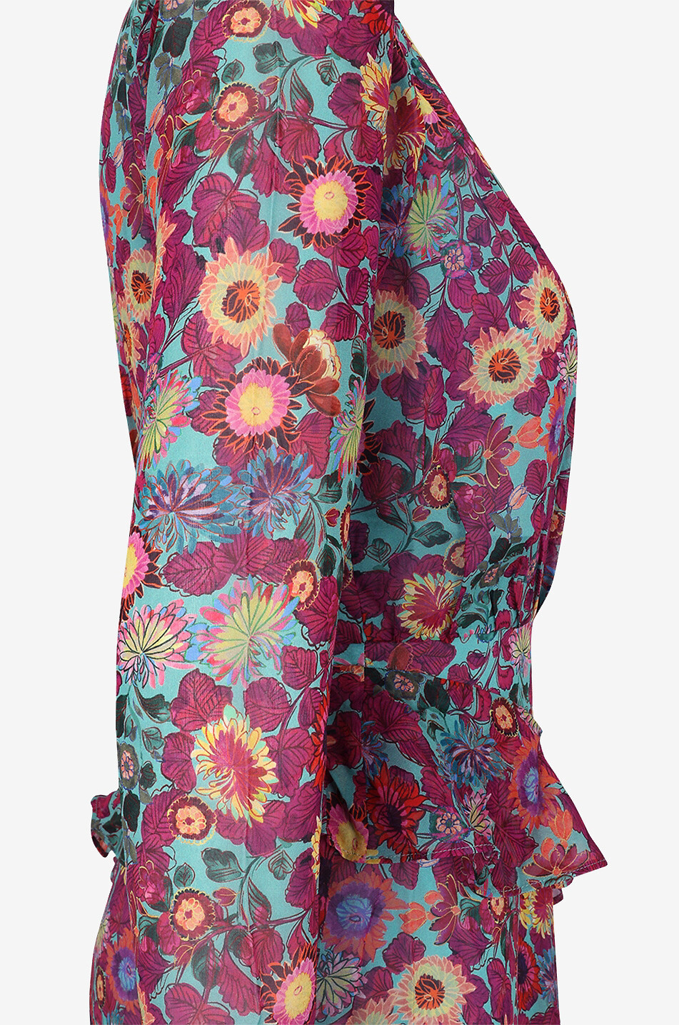 Jolene Prairie Sky long asymmetric silk dress