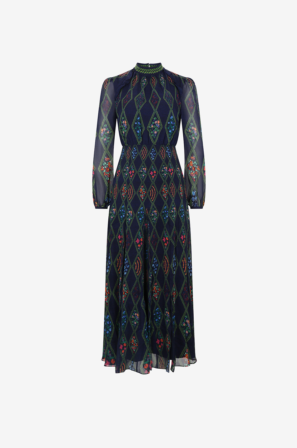 Jacqui B long embroidered dress