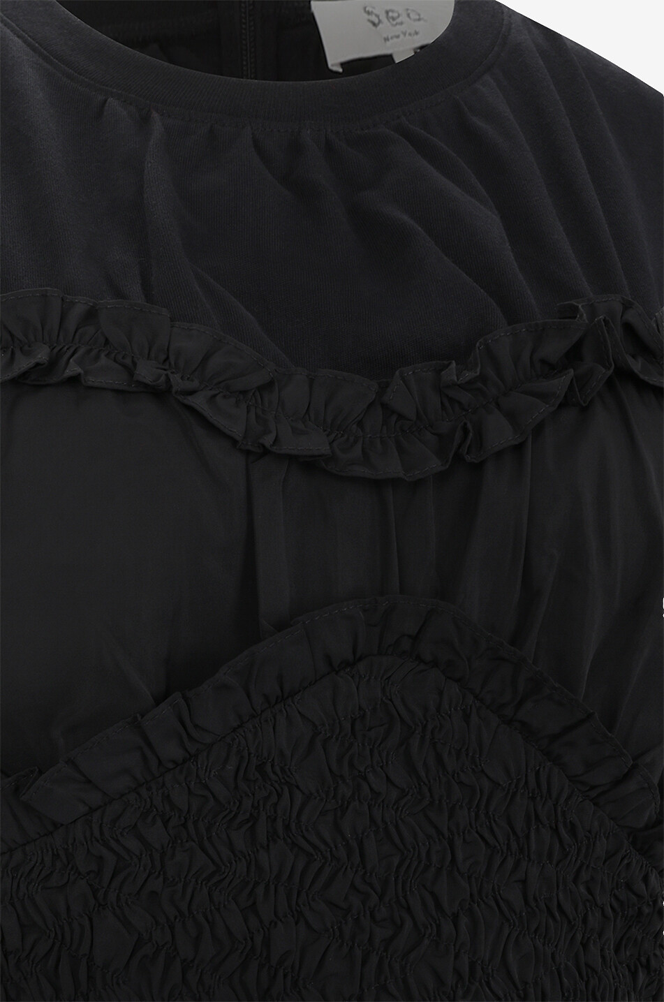 Top bimatière à smocks et basque Diana